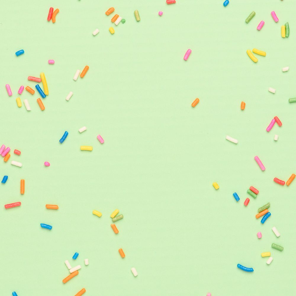 Sugar sprinkles green background text space