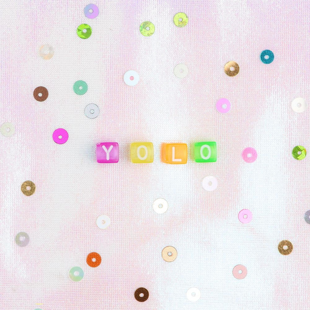 YOLO you only live once beads lettering 