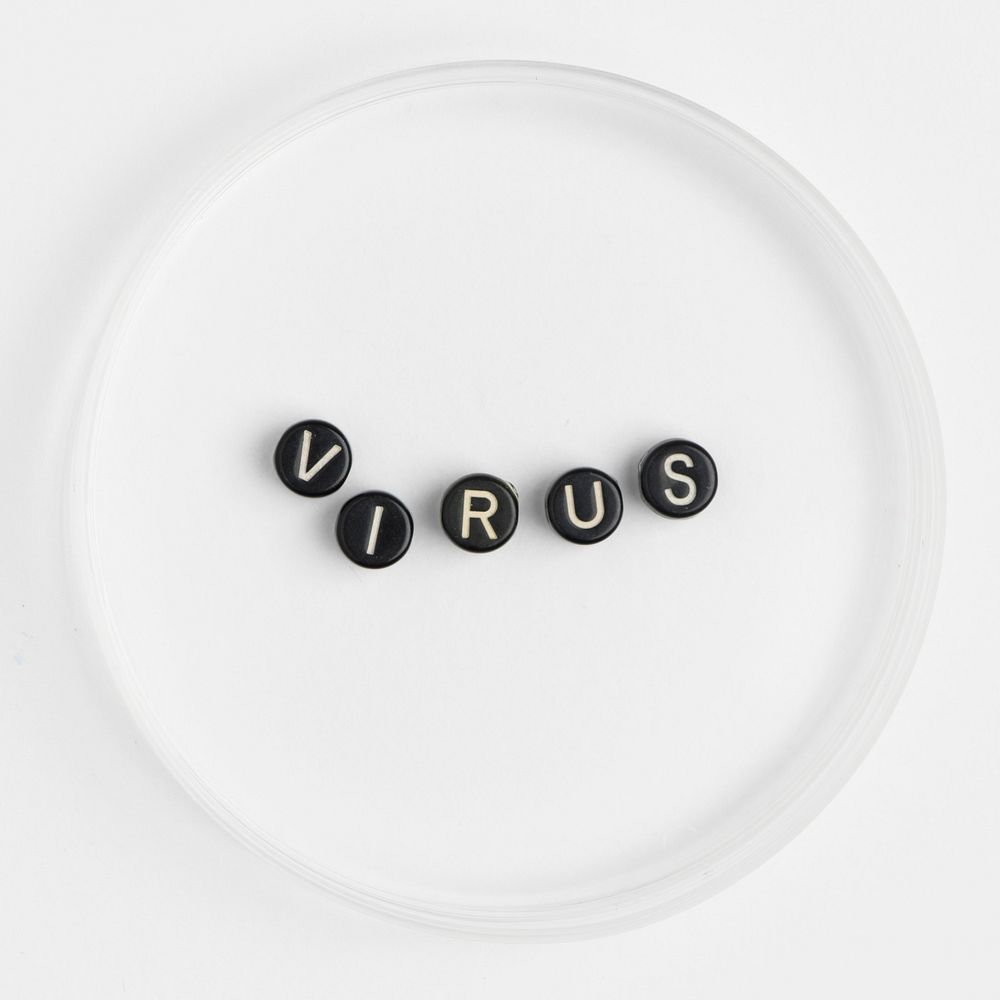 Virus word beads lettering typography
