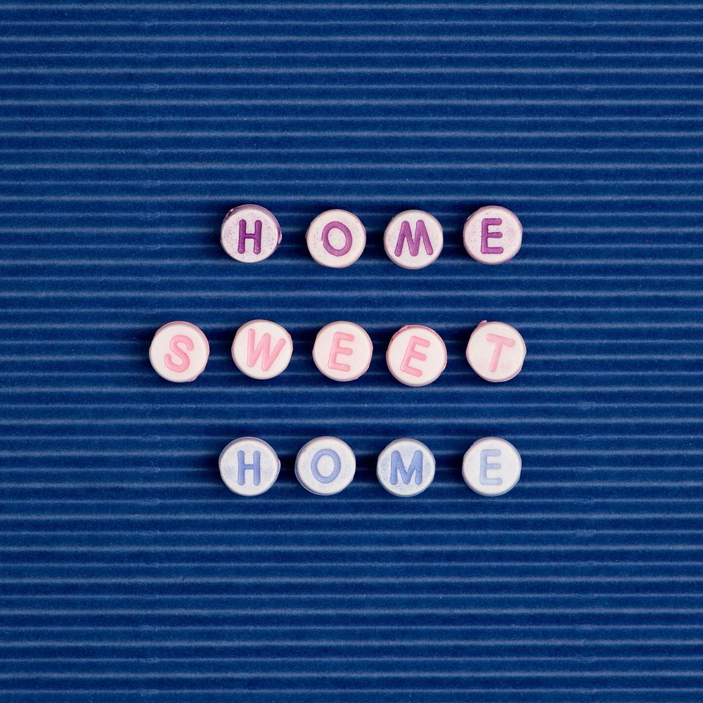 HOME SWEET HOME beads text typography