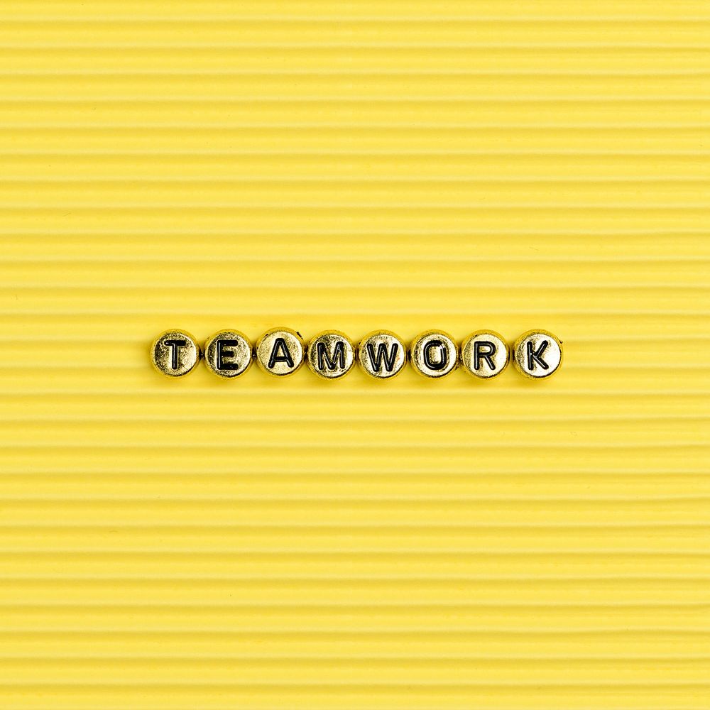 Beads letter teamwork word typography