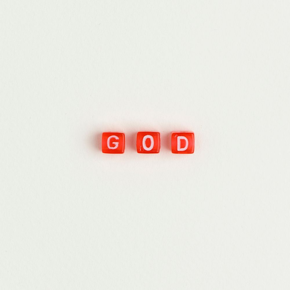 GOD beads text typography on white