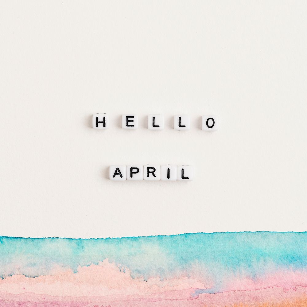 HELLO APRIL beads message typography