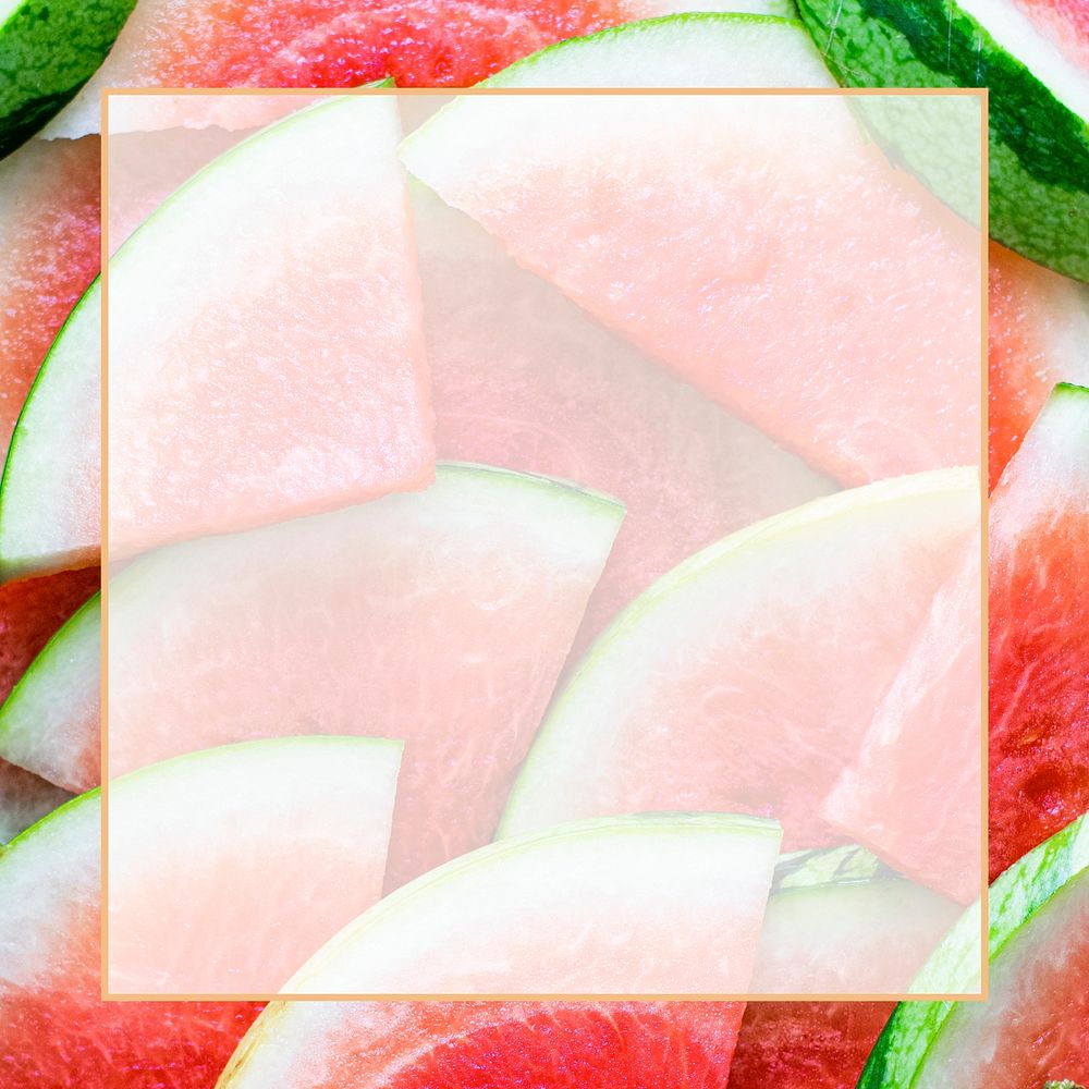 Flat lay psd ripe watermelon frame