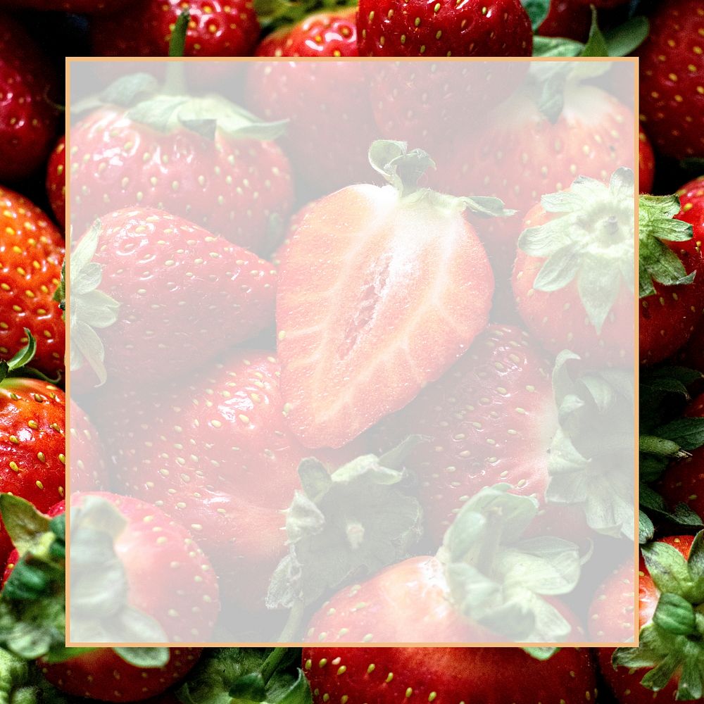 Flat lay psd strawberry frame