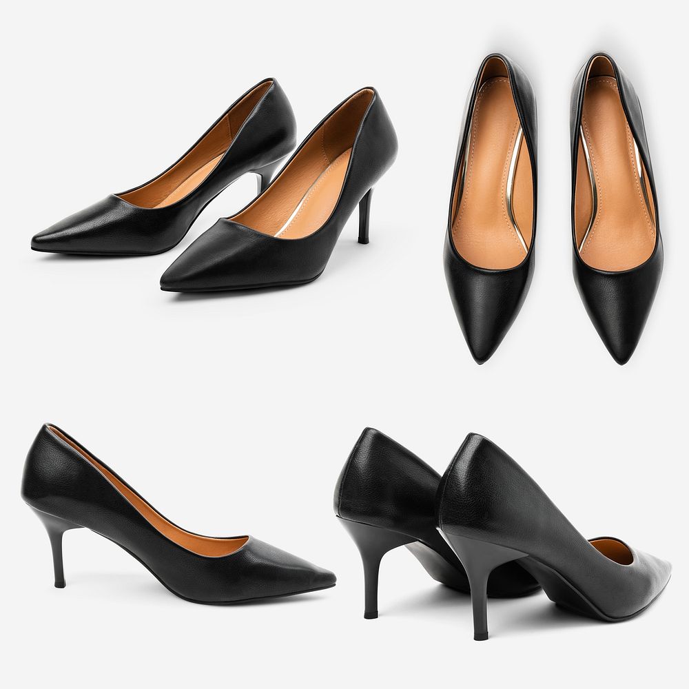 Black high heels mockup psd women’s shoes fashion collection