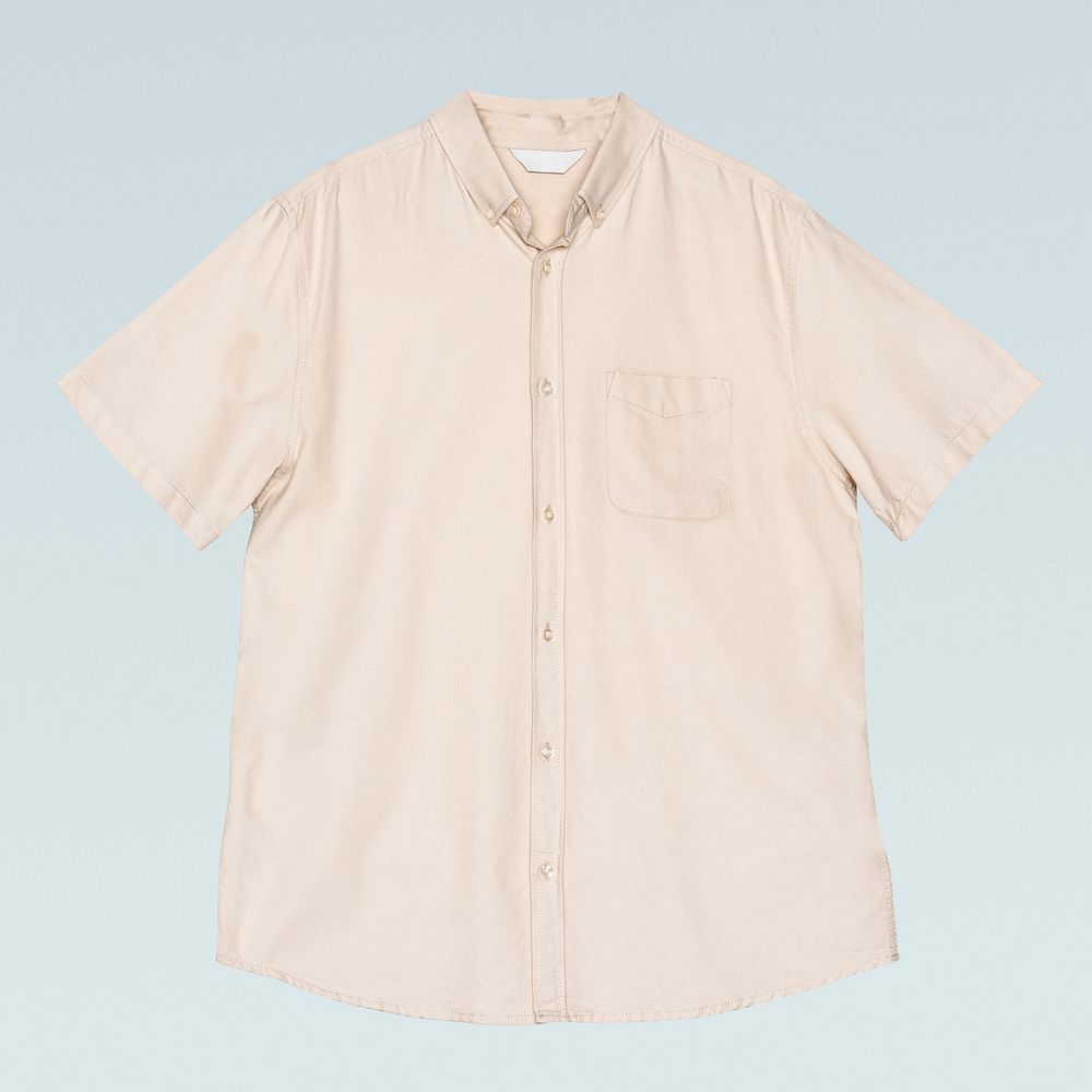 Men&rsquo;s beige short sleeve shirt casual apparel