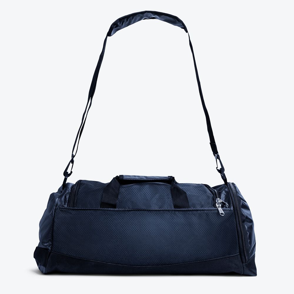 Blue duffle bag mockup psd unisex accessory