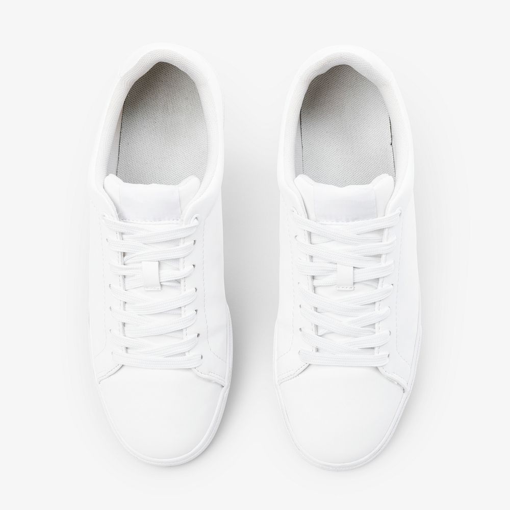 White canvas sneakers mockup psd unisex footwear fashion