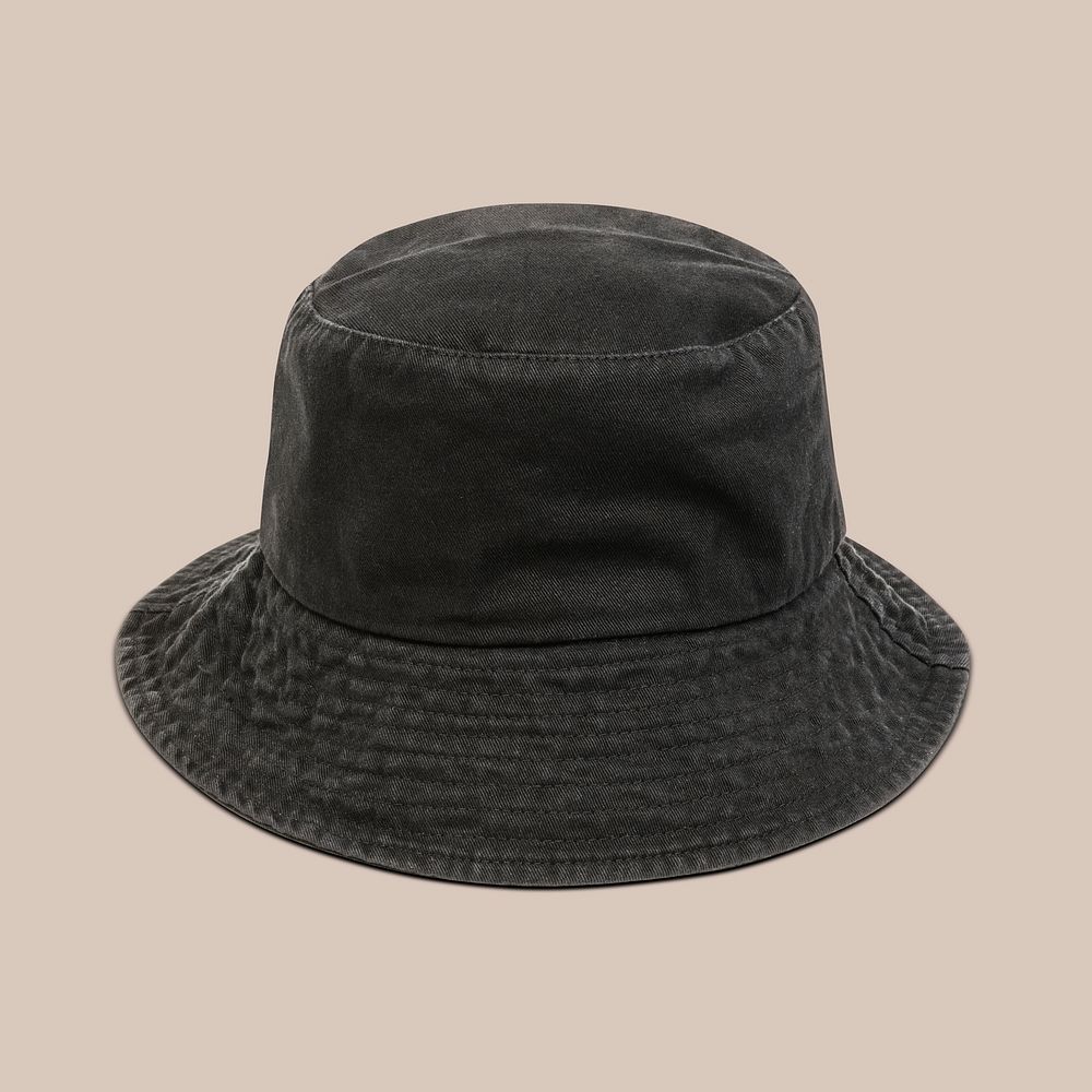 Black bucket hat mockup psd unisex accessory