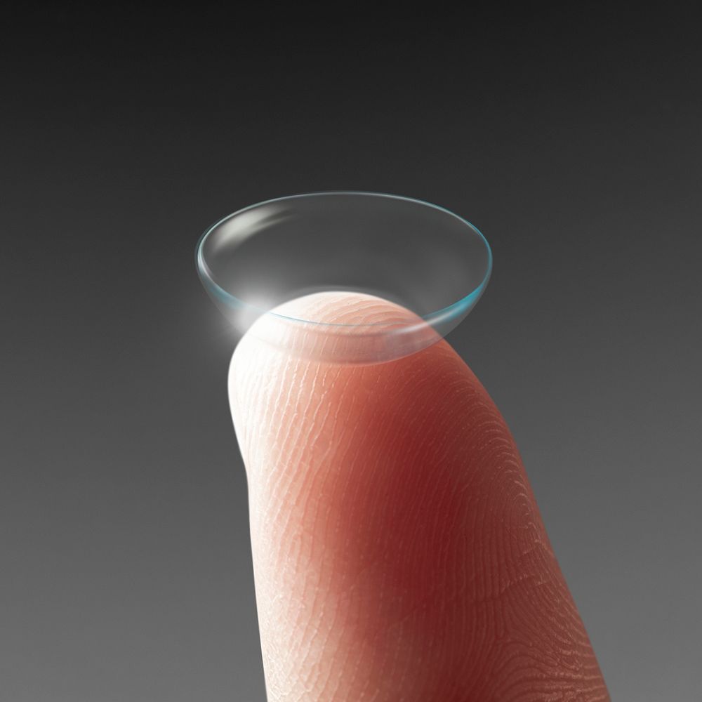 Smart contact lens on fingertip new tech