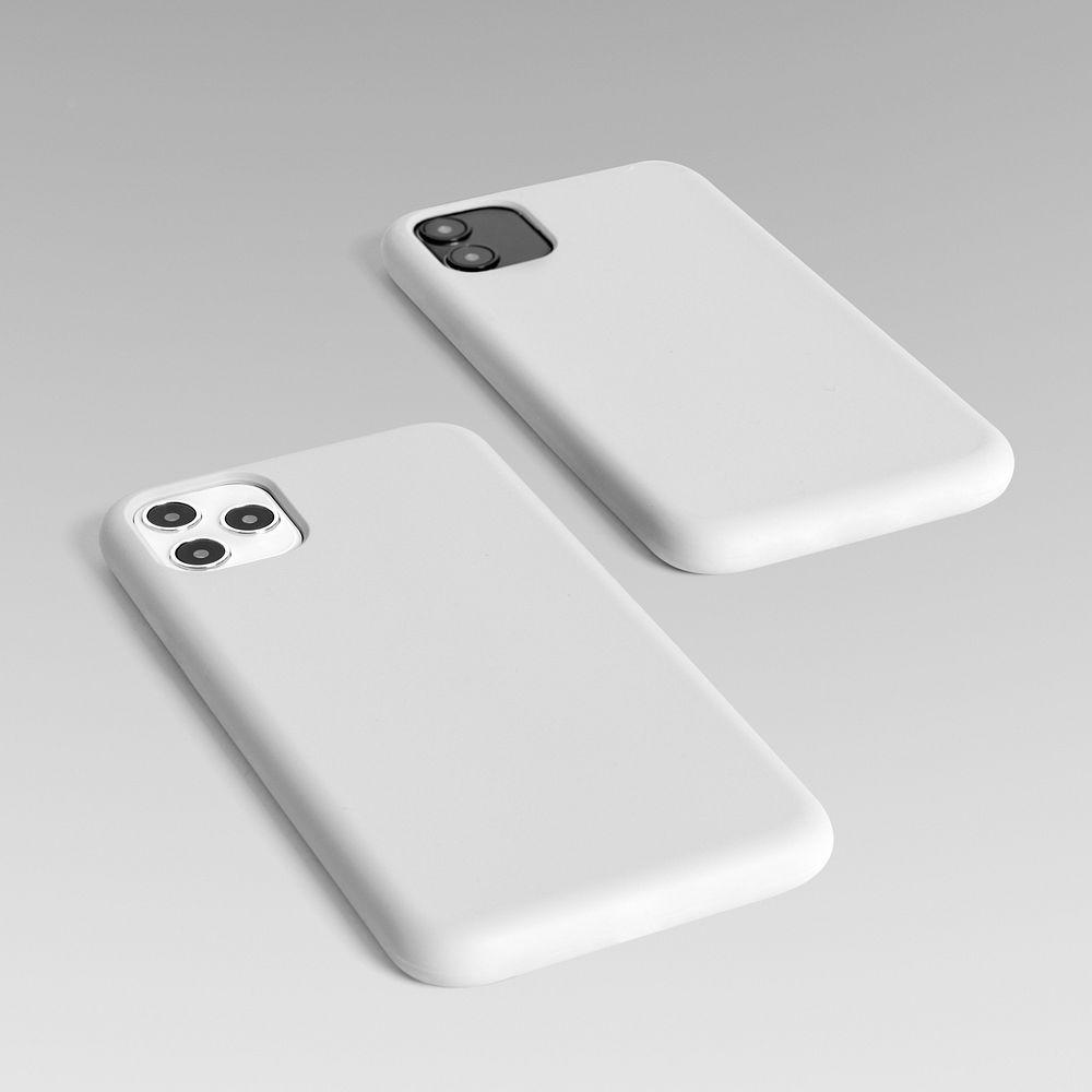 White phone case mockup psd product showcase back view