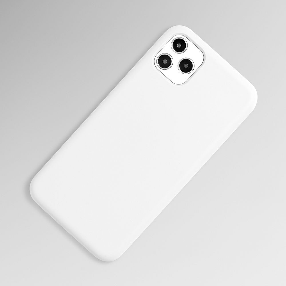 White mobile phone case mockup psd product showcase back view