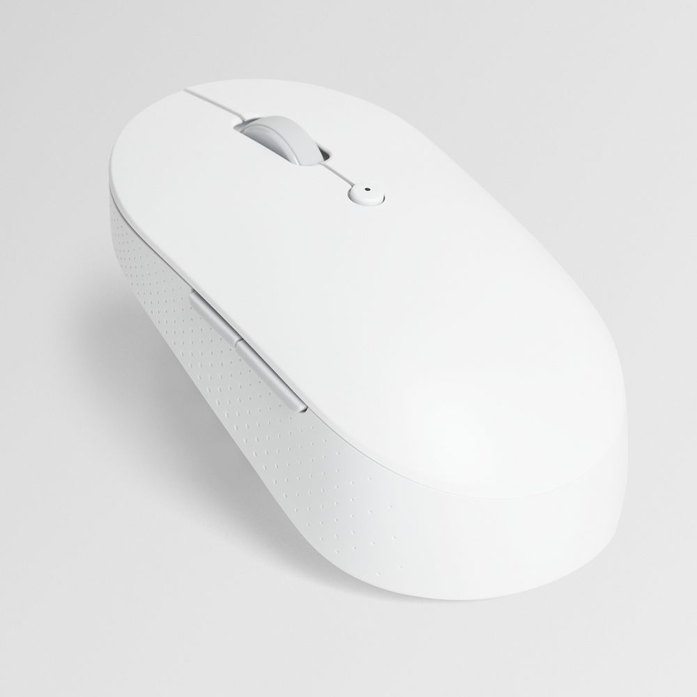 Psd white wireless computer mouse mockup digital device