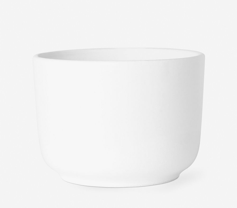 Ceramic plant pot mockup psd in white tone