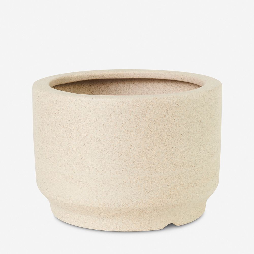Ceramic plant pot mockup psd in beige tone