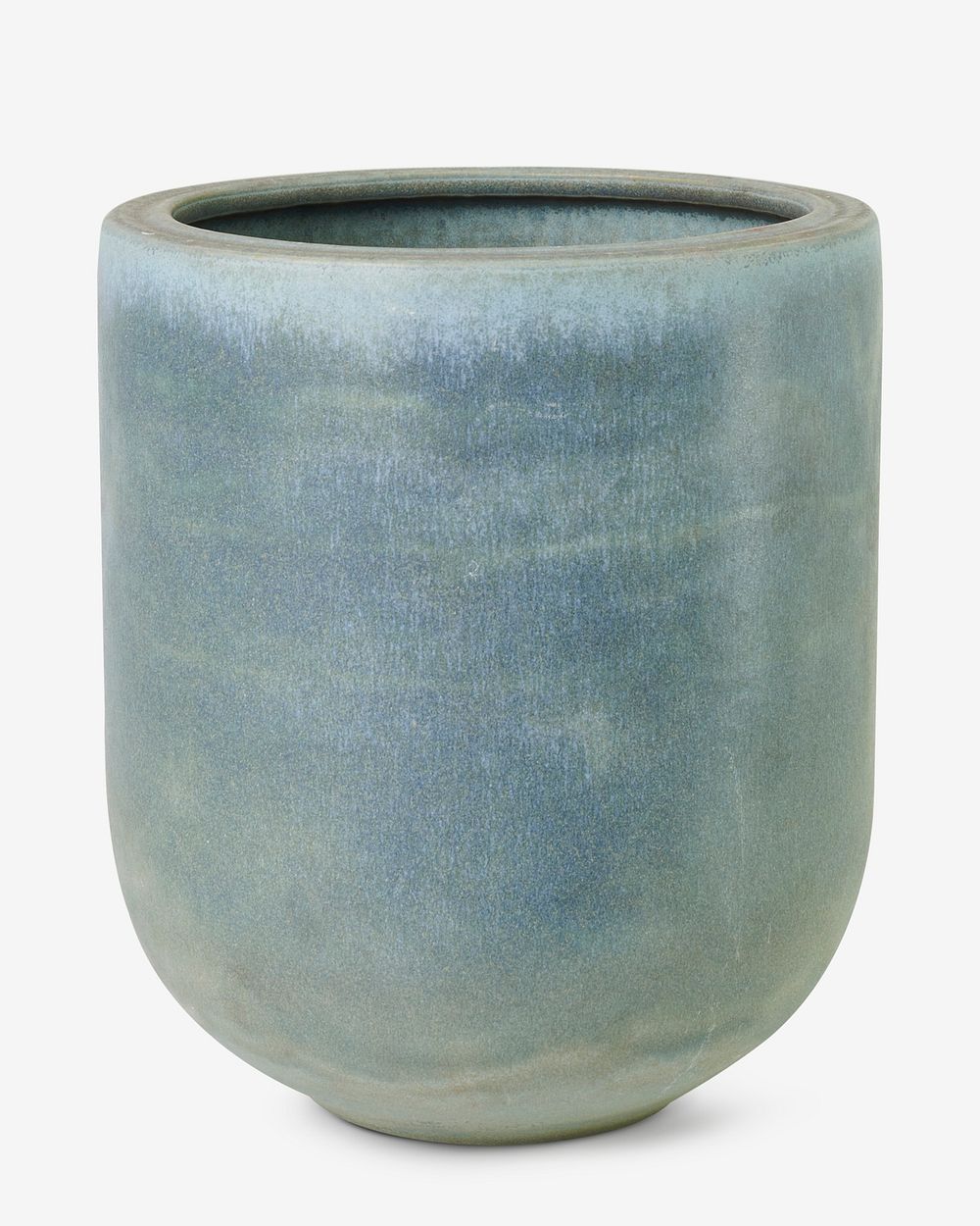 Ceramic plant pot mockup psd in blue tone