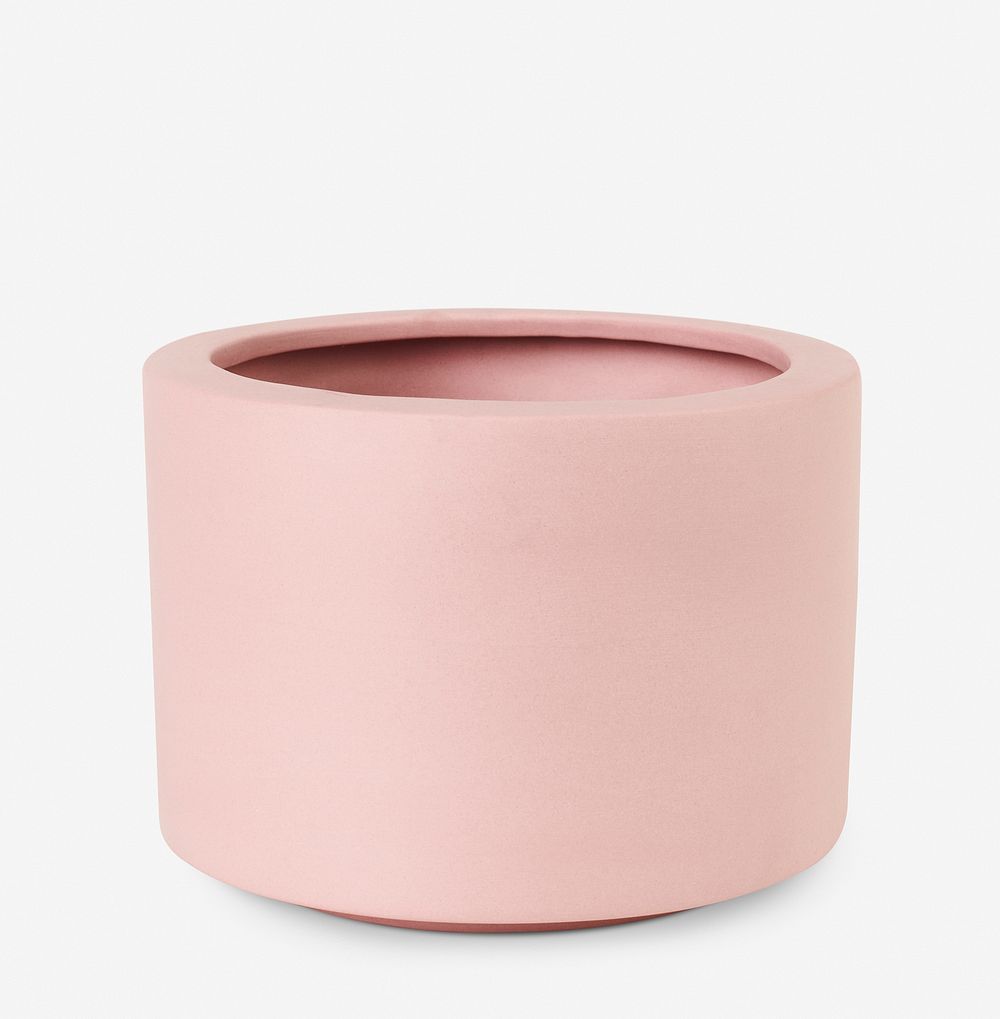 Ceramic plant pot mockup psd in pink tone