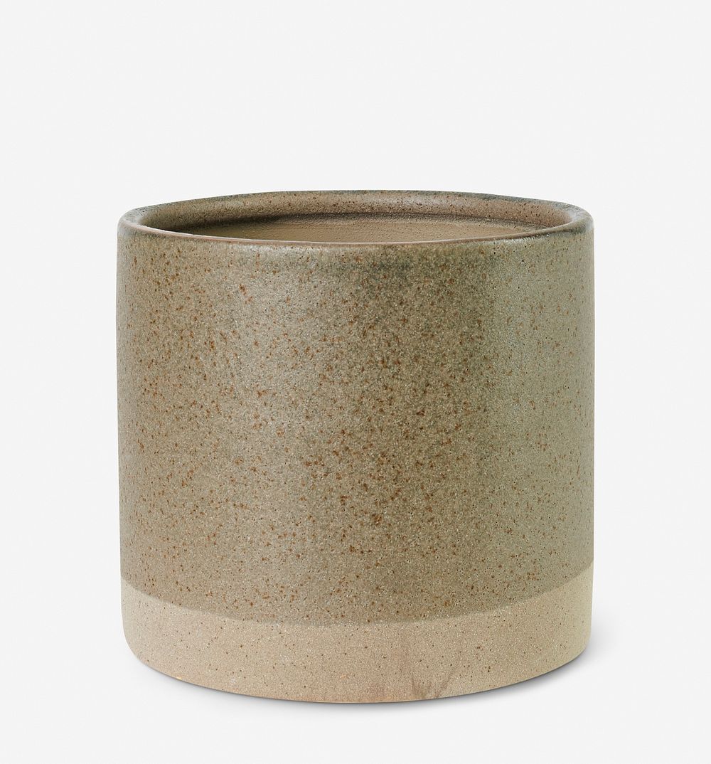 Ceramic plant pot mockup psd in brown tone