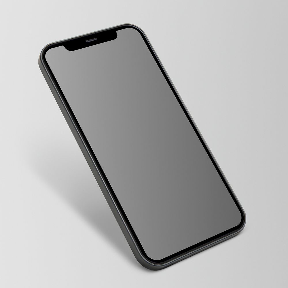 Black smartphone screen mockup psd innovative future technology