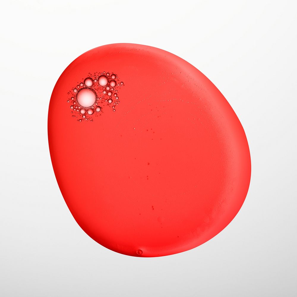 Red oil liquid bubble macro shot psd red blood cell