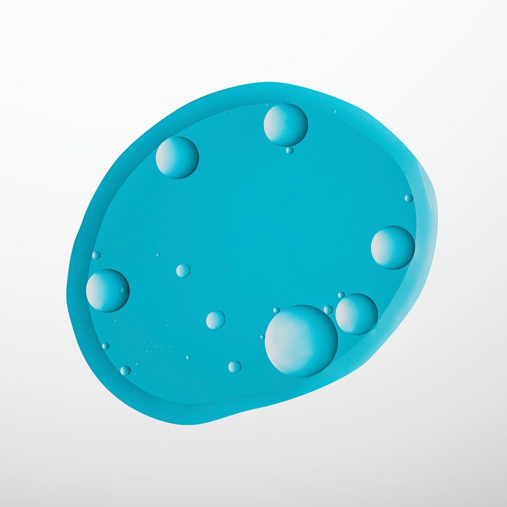 Abstract oil liquid bubble macro shot blue psd