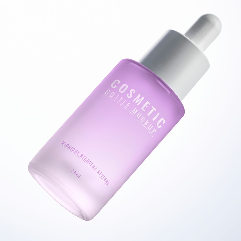 Dropper bottle mockup psd product packaging for beauty and skincare