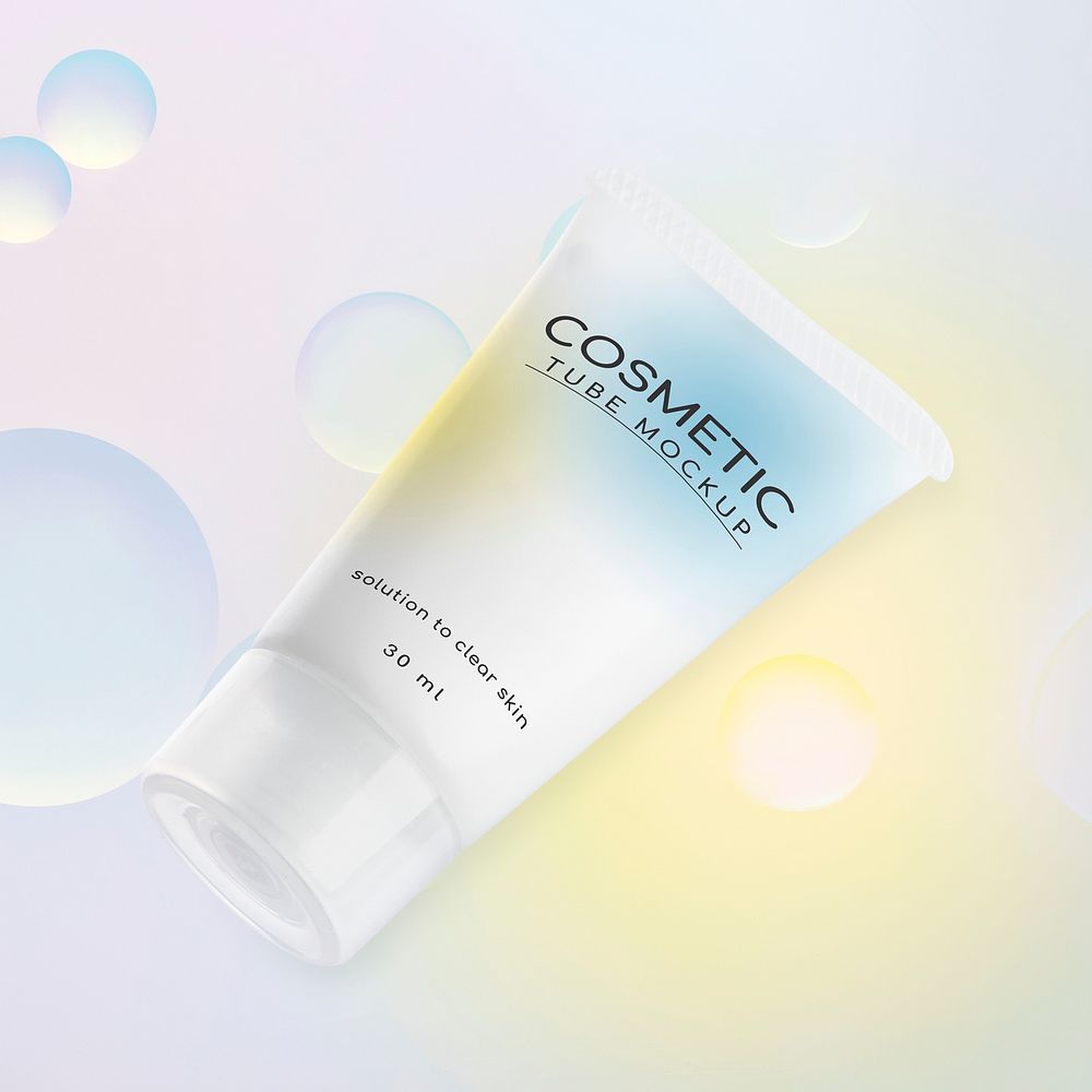 Cosmetic tube mockup psd product packaging for beauty and skincare