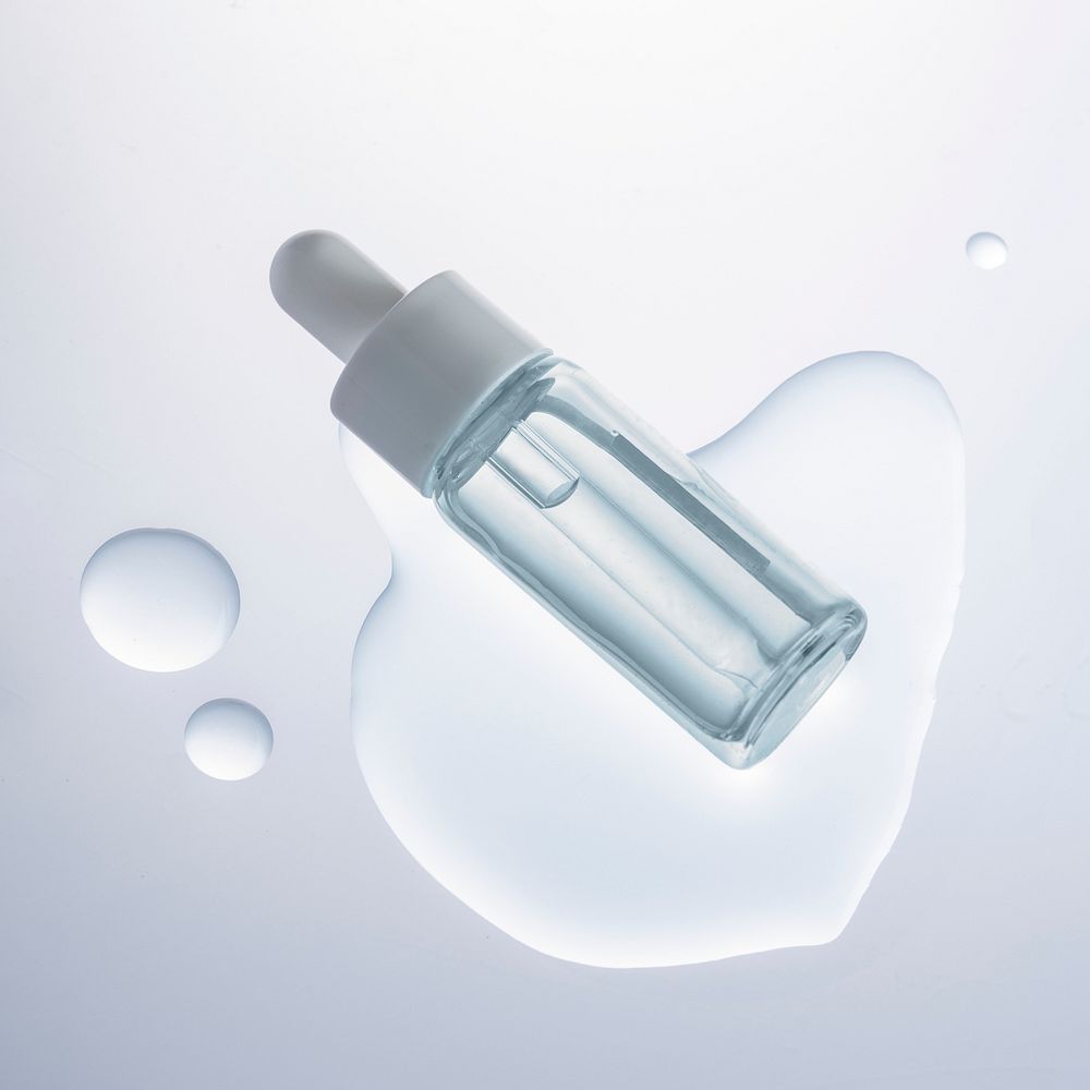 Cosmetic dropper bottle product packaging for beauty and skincare