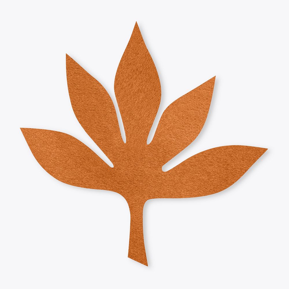 Paper craft chestnut leaf psd mockup 