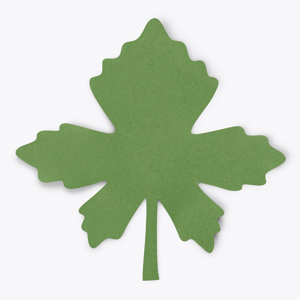 Paper craft maple leaf psd mockup in spring tone