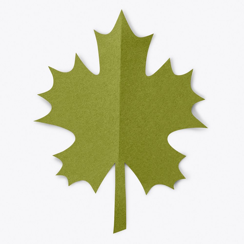 Paper craft maple leaf psd mockup in autumn tone