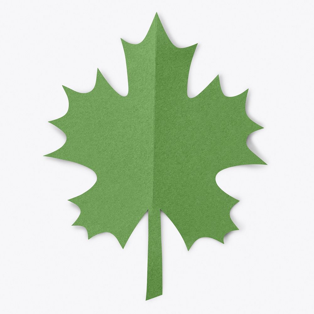 Paper craft maple leaf psd mockup 