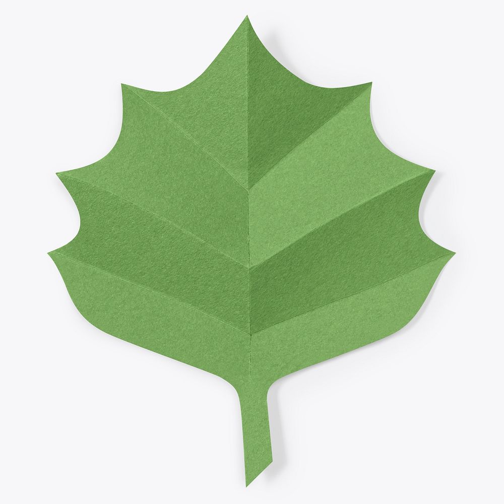 Paper craft aspen leaf psd mockup