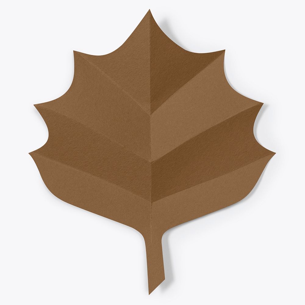 Paper craft aspen leaf psd mockup