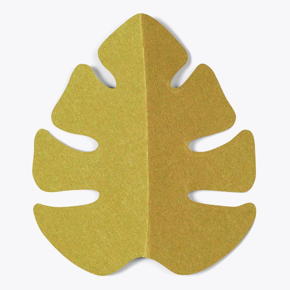 Paper craft monstera leaf psd mockup