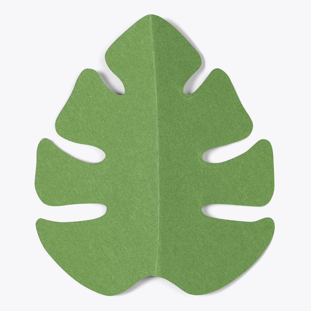 Paper craft monstera leaf psd mockup