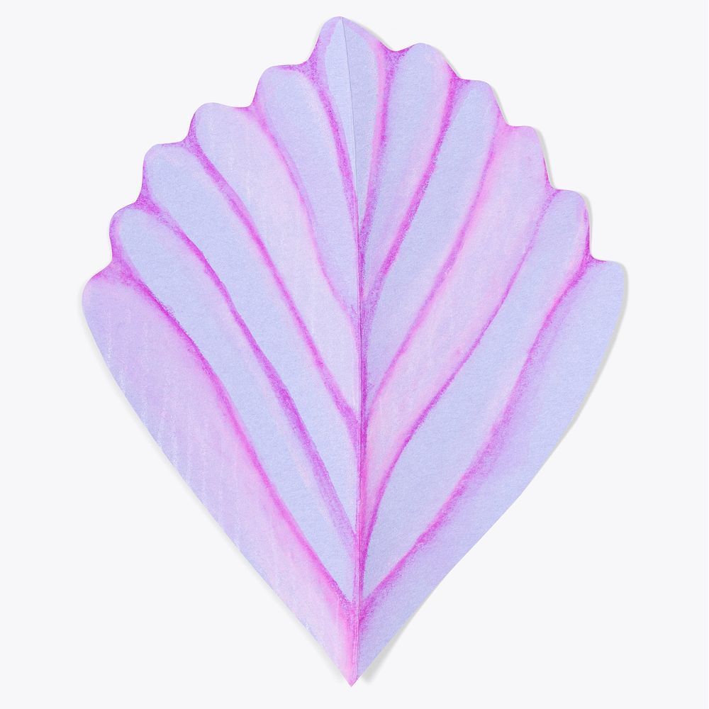 Purple paper craft leaf psd mockup