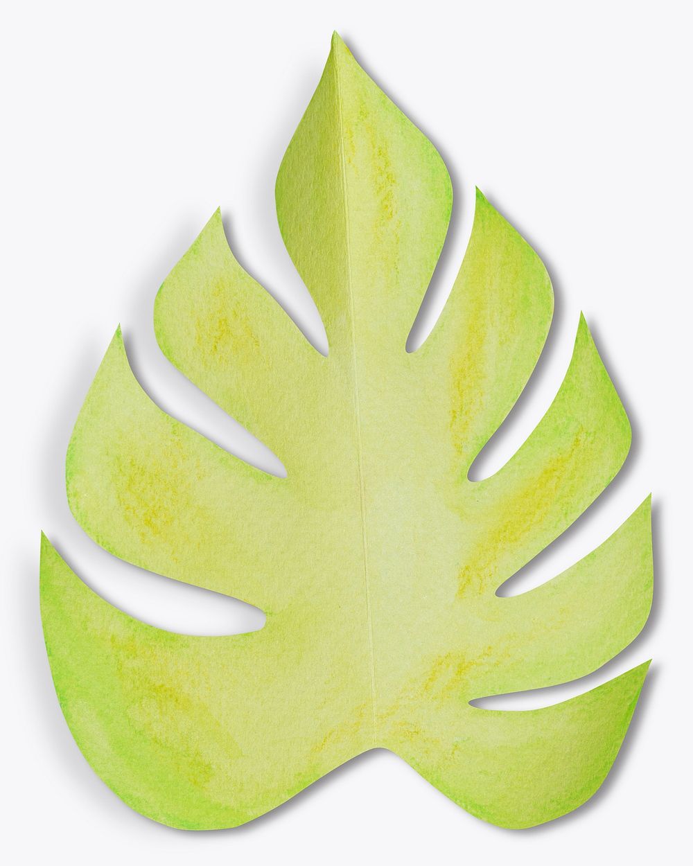 Summer paper craft leaf psd mockup