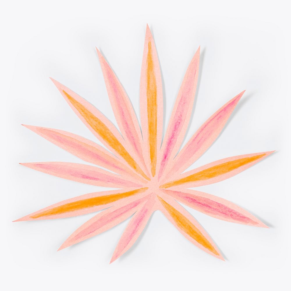 Colorful paper craft leaf psd mockup