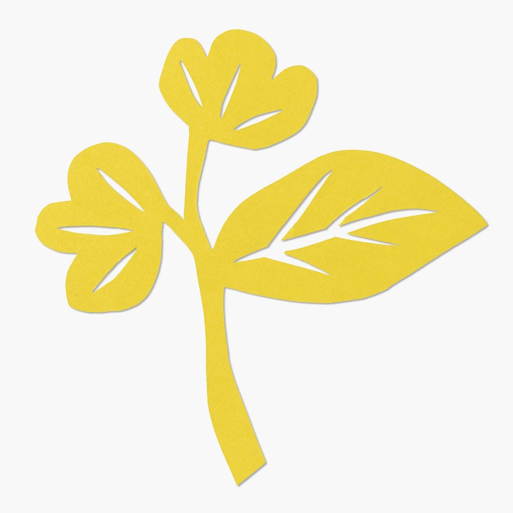 Yellow leaf psd design element DIY paper craft