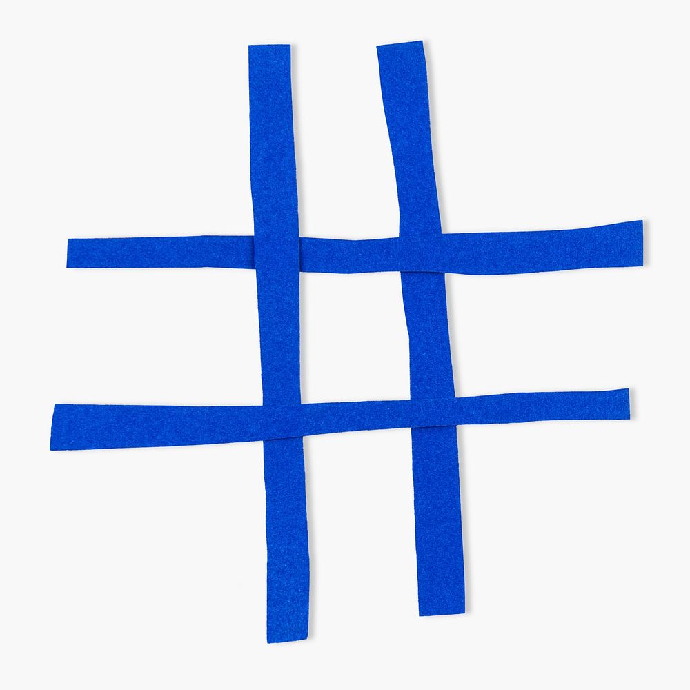 Blue hashtag symbol psd DIY paper craft