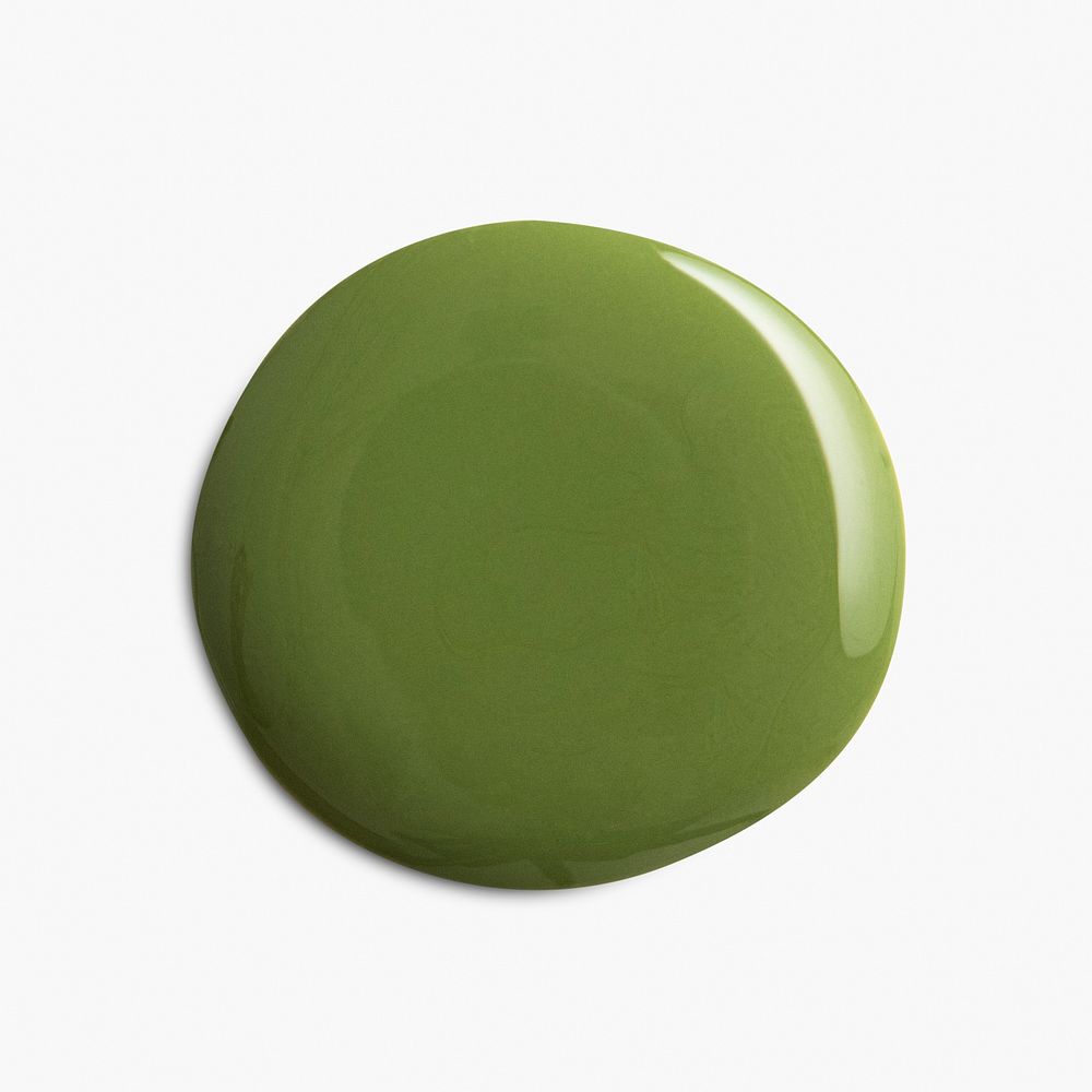 Acrylic circle blob in olive green