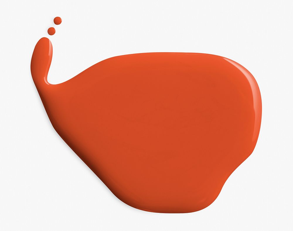 Orange paint drop psd design element