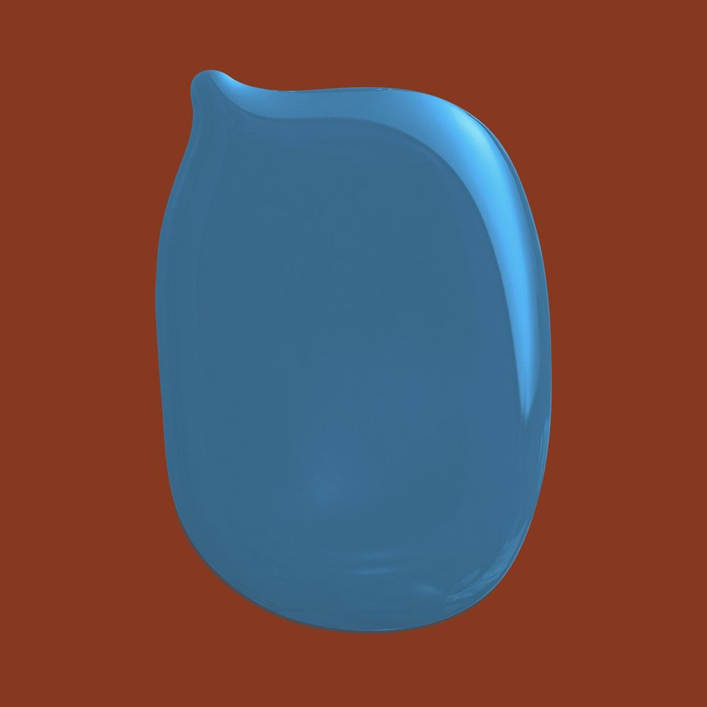 Blue paint drop in brown background