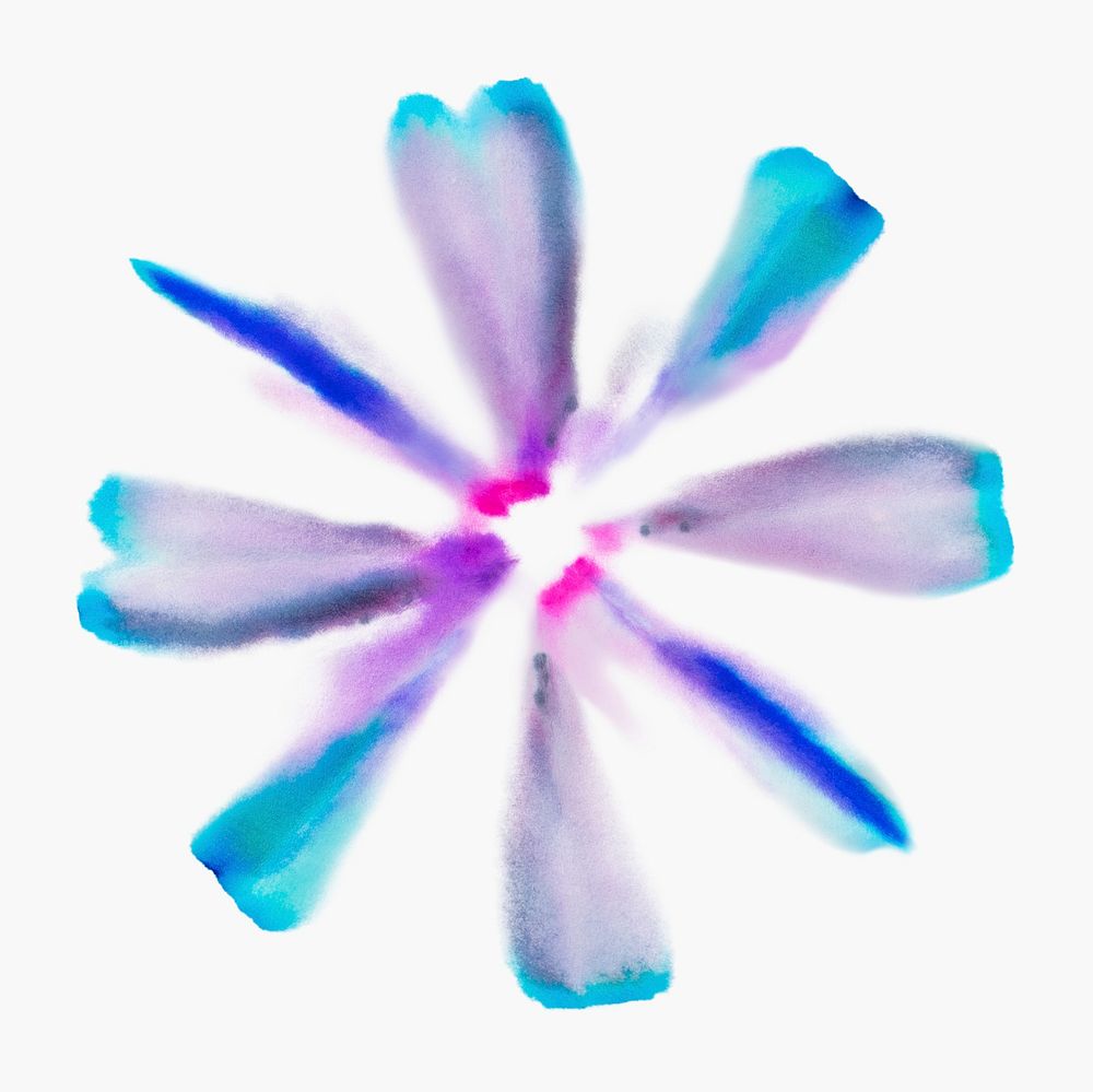 Aesthetic flower chromatography art psd element