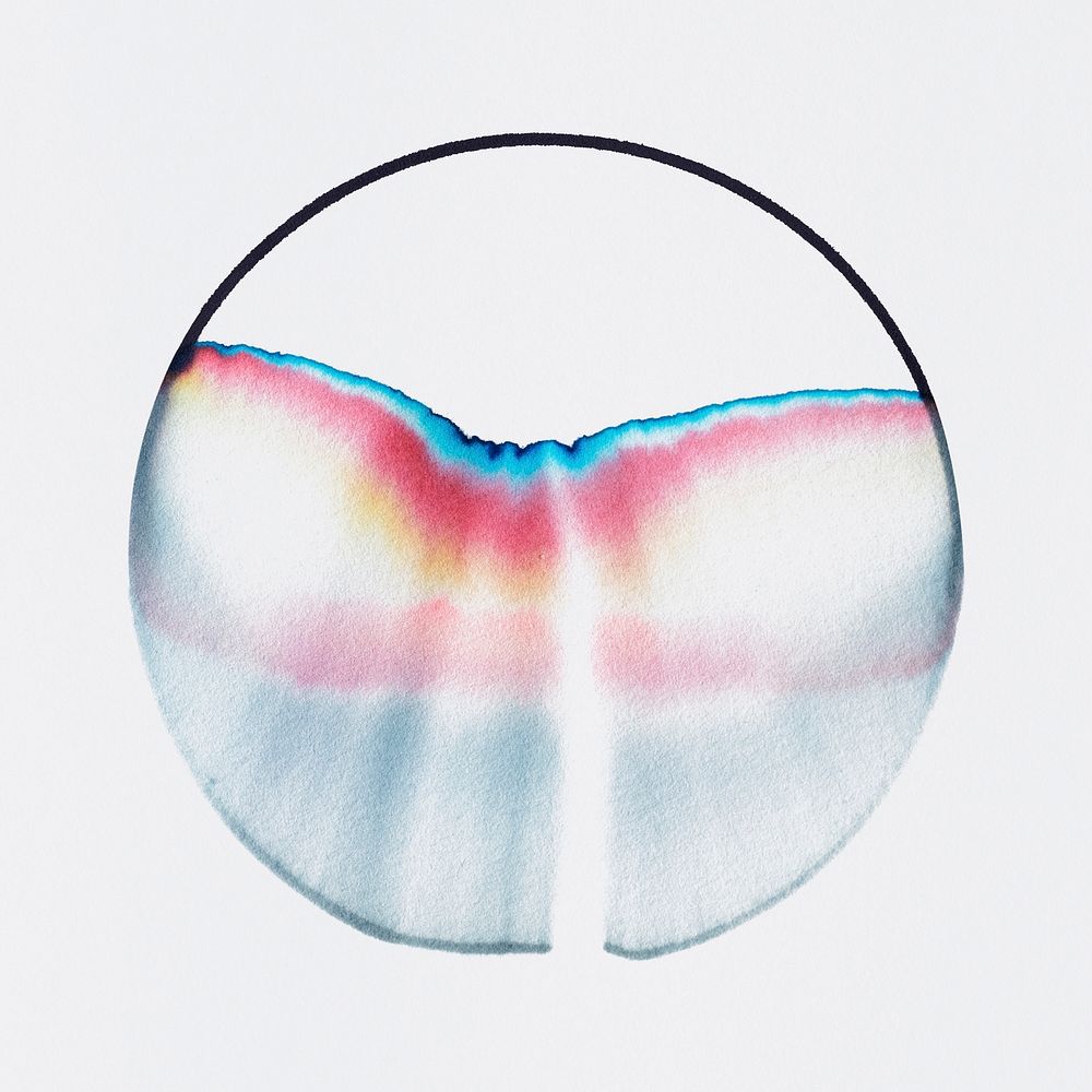 Aesthetic round chromatography art psd element