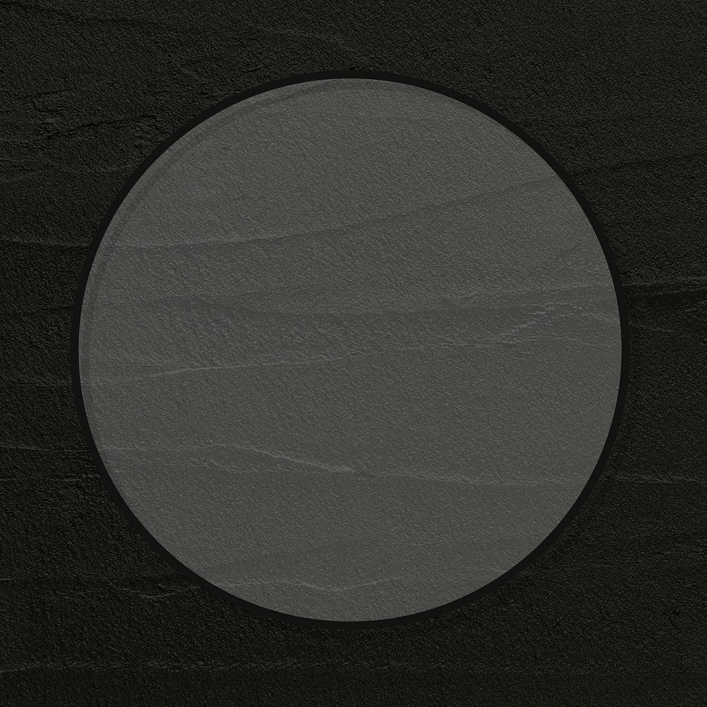 Black textured round frame vector