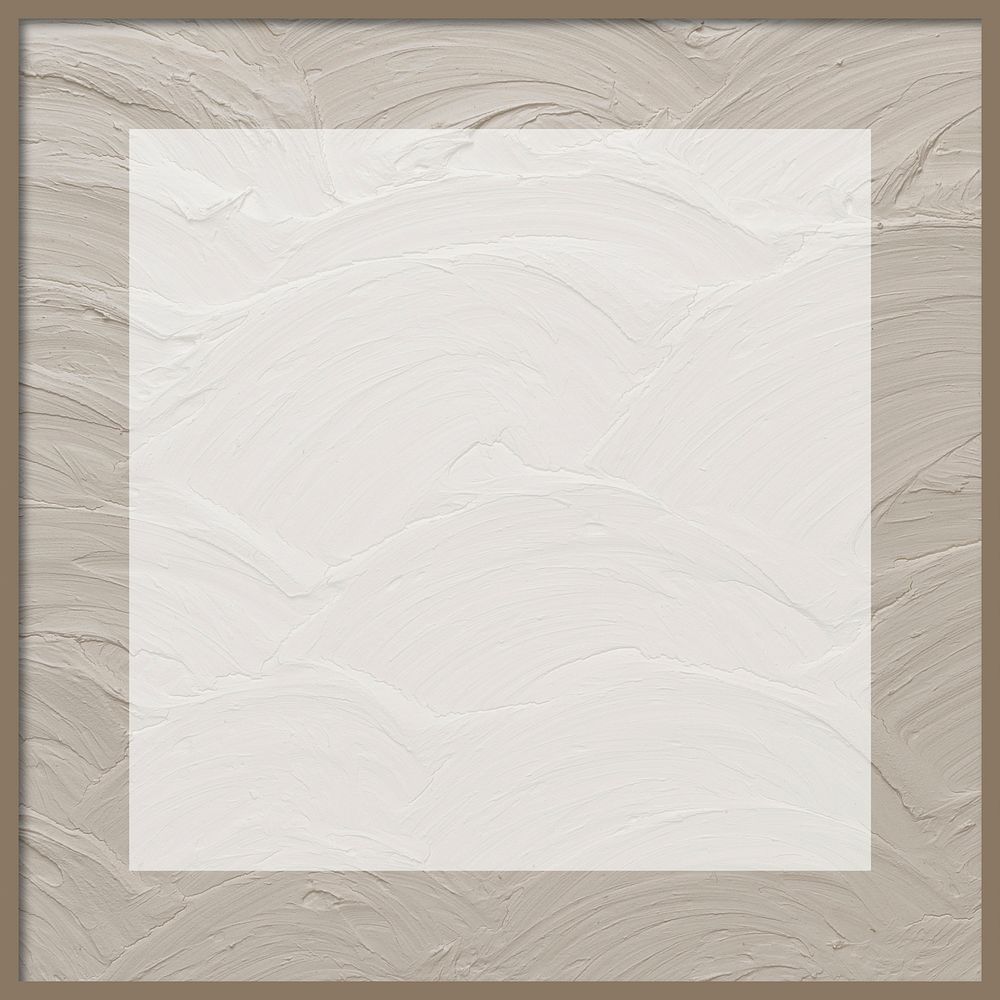 Beige frame vector with textured background