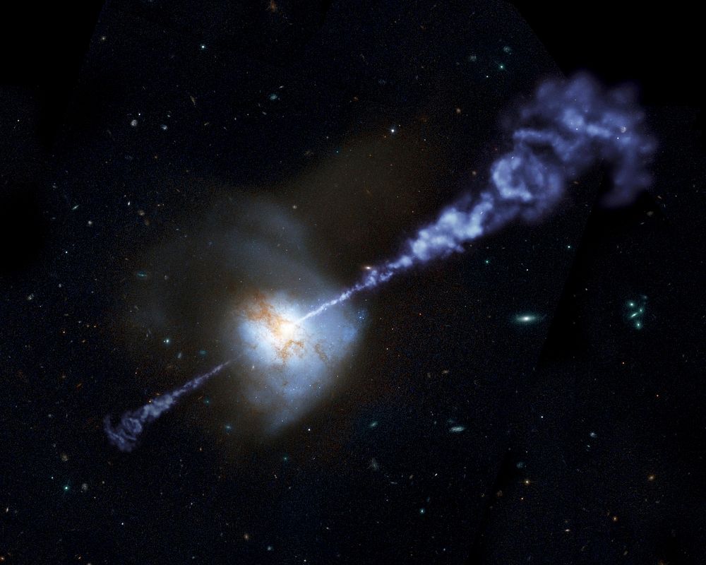 Artist Concept: Active Black Hole Squashes Star Formation. Original from NASA. Digitally enhanced by rawpixel.